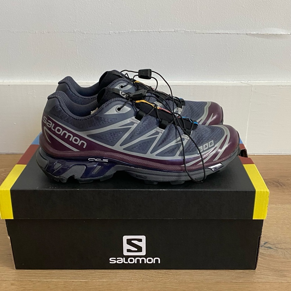 Salomon XT-6 Ebony Evening Blue Trail Sneakers - Picture 6 of 9